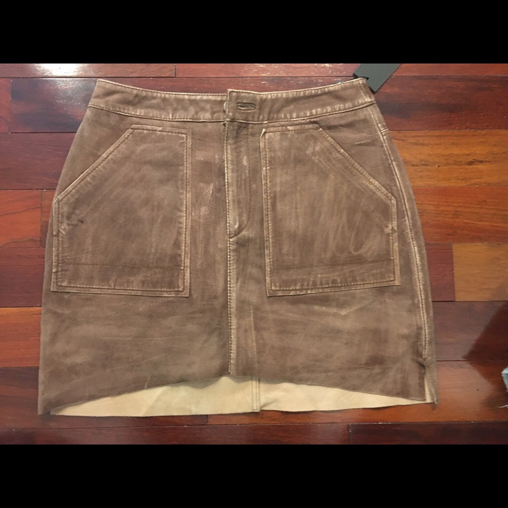 ONE TEASPOON Suede Leather High Waist SKIRT size S